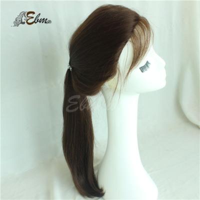 China EBM Hair Color Skin Top Ponytail Wig 100% Virgin Hair Natural Straight Human Hair Sport Wig for sale