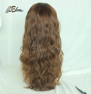 China Dark Brown Ebm Hair Wigs Unprocessed Straight Ponytail Brazilian Jewish Wigs Kosher Wigs for sale