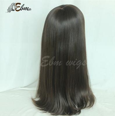 China Ebm Wigs Full Handtied Curly Brazilian Natural Hair Medical Straight Natural Color Jewish Kosher Wigs for sale