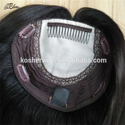 China Silky Straight White Silk Top With Hair Weft Hair Piece For Women Fat Lie Topper for sale