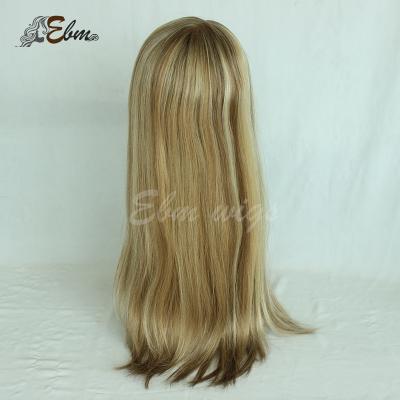 China Brazilian Virgin Hair Silky Straight Human Hair Wigs EBM Wave Topper Whopper 7*7 Natural Color for sale