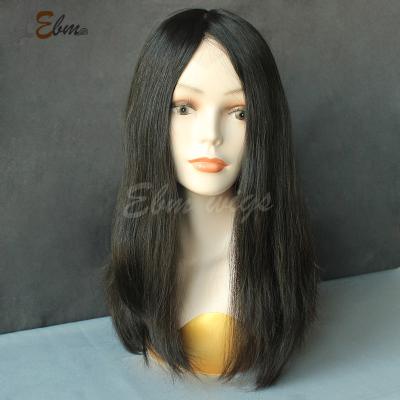 China Best Quality Brazilian Virgin Hair 100% Wave EBM Hair Beauty Tip Wigs Silky Straight Ear To Ear Jewish Lace Wigs for sale