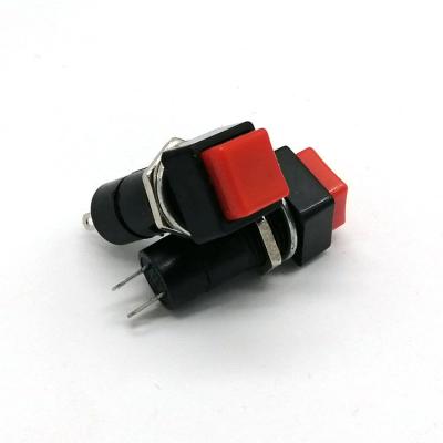 China - PBS-12A Factory Supply 12Mm Square Head Latching Small Electric Plastic Square Push Button Switch for sale