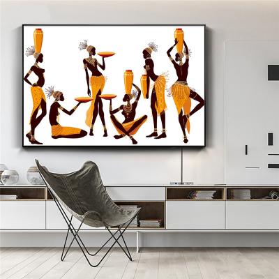 China Custom Made Modern Factory Woman Abstract African Canvas Painting Modern Wall Art Posters Pictures For Home Wall Painting for sale