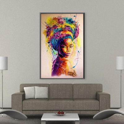 China Newest Modern Design Colorful Made Bedroom Wall Decor African Woman Artwork Modern Canvas Art Abstract Paintings Picture for sale