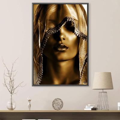 China Modern Gold Paintings Makeup Women Canvas Poster And Nordic Wall Art Pictures Scandinavian Print Style Cuadros For Living Room Decor for sale