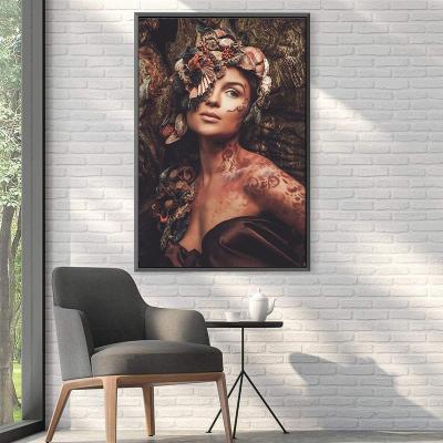 China Retro Abstract Waterproof Art Figure Wall Paintings Women Flower Woman Canvas Painting Pictures Posters For Living Room Decoration for sale