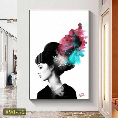 China Bridesmaid wall art canvas background wall oil painting living room decoration waterproof abstract painting high-definition retro mural for sale