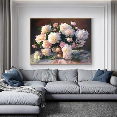 China Waterproof factory directly supply to sell well living room decor wall art flower porcelain painting crystal wall paintings for sale