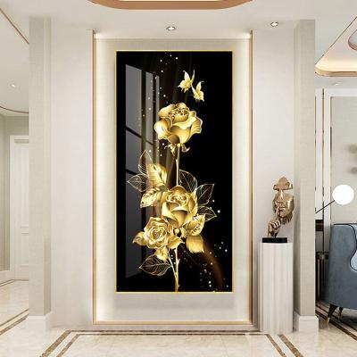 China Crystal Porcelain Wall Art Metal Frame Waterproof Hot Selling Home Painting Picture Living Room Decor Flower Still Life Abstract for sale