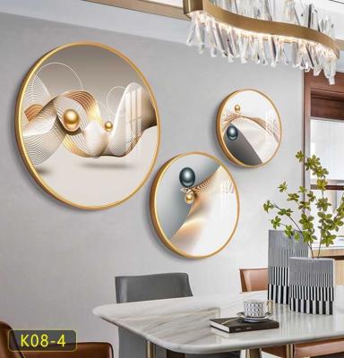 China Waterproof Popular Nordic Diamond Inlaid Line Painting Abstract Art Living Room Background HD Metal Frame 5D Hanging Painting for sale