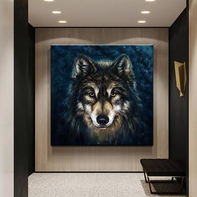 China Waterproof Wolf Canvas Paintings On the Wall Art Posters and Print Animal Pictures for Home Decoration for sale