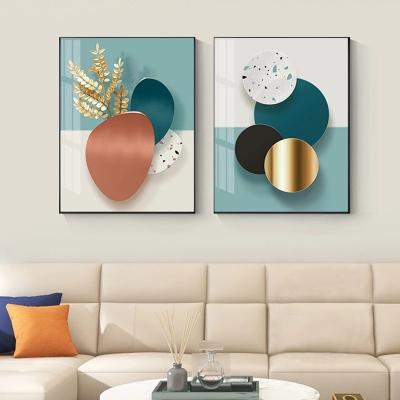 China Waterproof Modern Abstract Art Visualizations Pictures Decor Golden Botanicals Fine Art Canvas Prints 3d wall art for luxury living room for sale