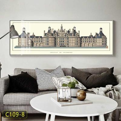 China Living room sofa background wall painting retro architecture bedroom porcelain waterproof decorative painting crystal painting for sale