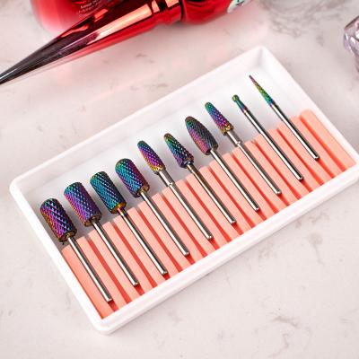 China New 2022 Professional Eco-friendly Misbeauty Gradient 10 Color In 1Box Ceramic Nail Bit All Nail Drill Machine General Nail Bit For Salons for sale