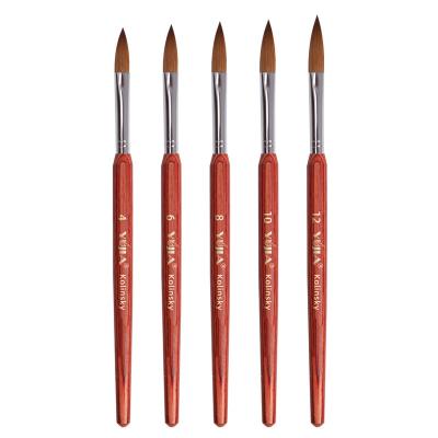 China Misbeauty Private Label Nail Printing Pen Red Wooden Handle Nail Art Tool UV Gel Brush Polish Nail Painting Drawing Brush for sale