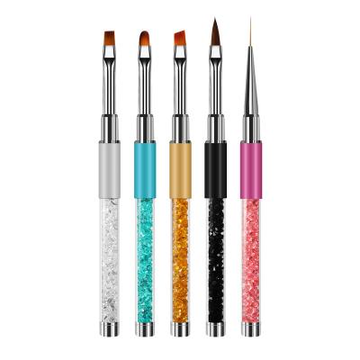 China Different Sizes Drawing Brush Liner Painting Nail Brush Dotting Fan Nail Art Brush Drawing Kit Multi Design Class Carving Pen For UV Gel DIY 5pcs/set for sale