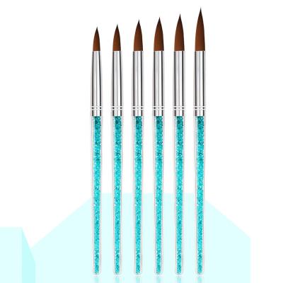 China Different Sizes Drawing Brush 6PCS/Set Nail Brush Set Manicure Gel Painting Brush For Nail Art Tools Drawing DIY Design Brushes Kit Blue Handle Multi Shapes for sale