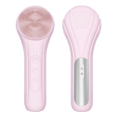 China IPX7 Silicone Sonic Facial Cleansing Heating Brush DEEP CLEANING Handheld Magnetic Filling Remover, Silicone Face Cleaner Brush for sale