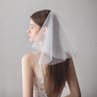 China V611 Soft Edge One-Layer Cut Tulle Wedding Bridal Veil With Comb Wedding Accessories For Bride for sale