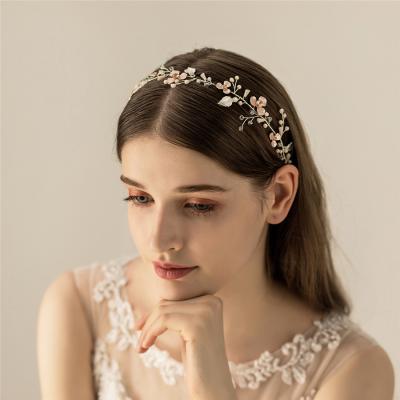 China O541 Vintage Real Freshwater Pearl Korea Velvet Custom Pearl Beaded Girls Cute Jewel Bridal Shiny Headbands Headbands for sale