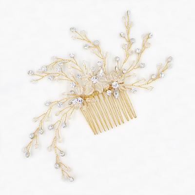 China Shining Tiara Crystal Rhinestone Hair Comb Women's Pageant Romantic Wedding Tiara Handmade Wedding Bride Headpiece Alloy Bridal Headpiece O834 for sale