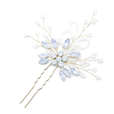 China SD110 Fashion Princess Pearl Diamond Chinese U-shaped Hair Clips Ladies Hair Accessories Fancy Hair Decoration for Girls Hairpins for sale