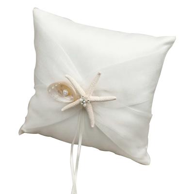 China J03 Starfish Ring Handmade Ring Pillow PORTABLE White Beach Wedding Pillow for Wedding Bride Accessories for sale