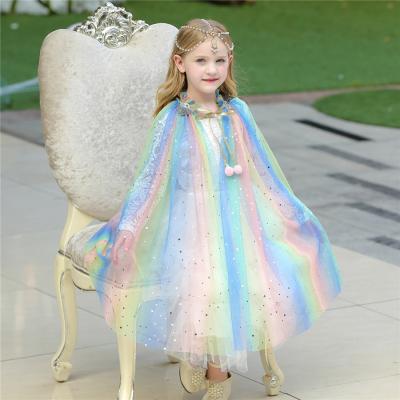 China DSN03 Winter Elsa Costume DSN03 Children's Halloween Princess Long Coat Pageant Fancy Cosplay Jelly Dress Jelly for sale