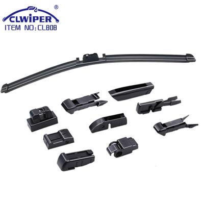 China Best Multifunctional CLWIPER CL808 Natural Rubber Soft Windscreen Wiper Blade With 10 Adapters Fit For 95% Cars for sale