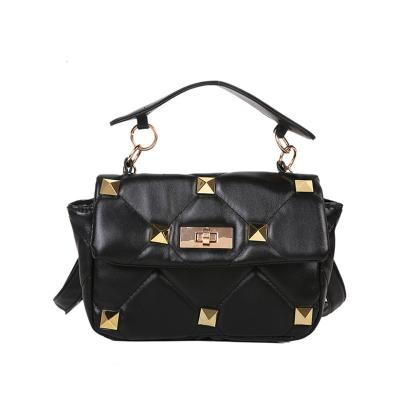 China Fashion Rivet Bag Women's PU Soft Shoulder Bag Messenger Bag for sale