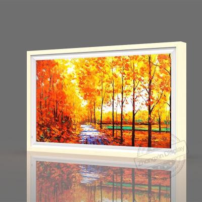 China Wall Mount 43inch Wooden Art Frame LCD Display With HDMI VGA USB Connectivity And 350 Cd/M² Brightness for sale