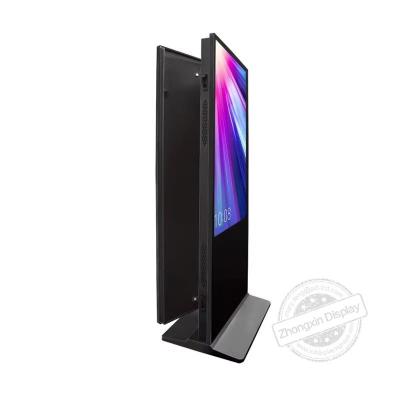 China Portable LCD Werbebildschirm 43 49 55 Zoll 4K Auflösung Doppelseitiges Digital Signage Totem Werbebildschirm mit Webcam zu verkaufen