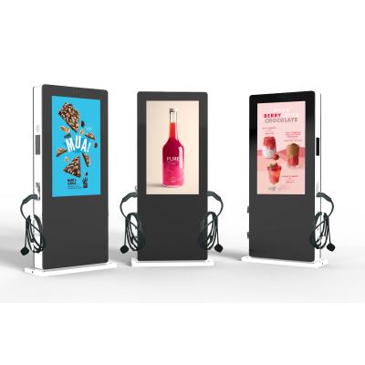 China 55 inch EV-oplaadplaat Outdoor Advertising Display IP65 Waterdicht Hoge helderheid 3000 Nits Eénzijdige en dubbelzijdige schermen Te koop