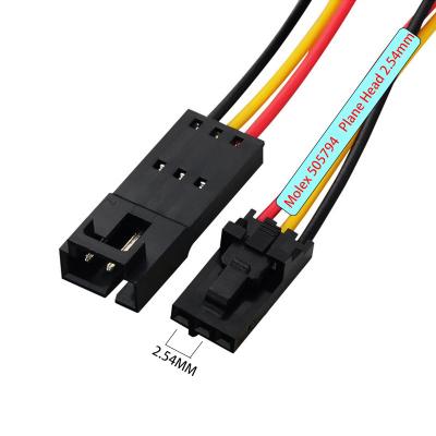 China Automobile Black Molex 50579403 2.54mm 2.5 2.54 mm 2 P Pin Connector 3 4 5 6 7 8 Pin With Loop Cable Wire Harness Dupont Terminal Cable for sale