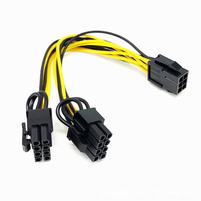 China Video Card Gpu 8 Pin Female To Dual 8pin (6+2) PCI-e Electronic Graphics PCI Pcie Molex Male 6pin Splitter Power Molex Extension Cable PCI-e for sale