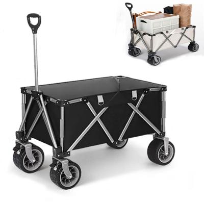 China Outdoor Folding Four-Wheel Folding Shopping Cart Beach Hand Cart Garden Cart Easy-Transport Garden Carts for sale