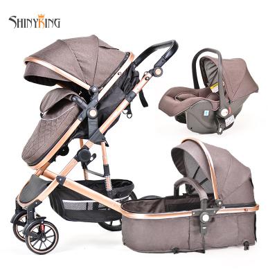 China Wholesale Cheap Mummy Travel System Luxury Baby Stroller 3 in 1 with Bassinet for sale