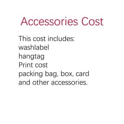 China Viable accessories cost includes Washlabel label bag box packing card printing cost and other accessories for sale