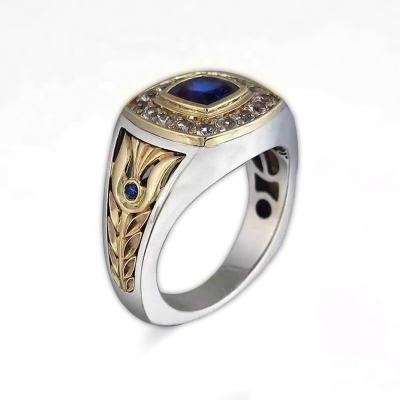 China Hot Sale Two Color Zircon Punk Ring, Men and Women Ring Ebay New Wholesale Fashion Jewelry for sale