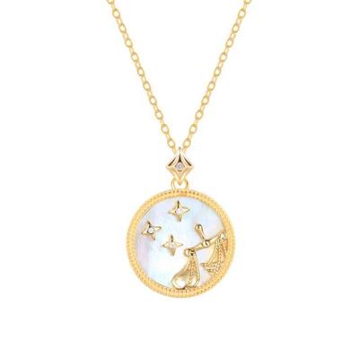 China FASHIONABLE Jewelry Solid 925 Silver Libra Zodiac Birthday Pendant Necklace for sale