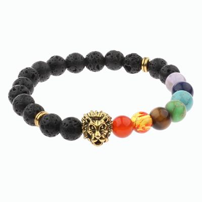 China Nickel and Lead Free Buddhism Colored Stone Lion Design Buddha Boutique Bracelet for sale