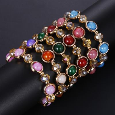 China Nickel And Lead Free Bohemia Style Summer Stone Multi Colored Beaded Bracelet For Women for sale