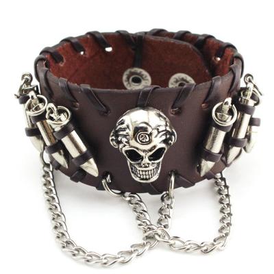 China CLASSIC Halloween Skull Bracelet, Personalized Rope Bullet Alloy Bracelet for sale