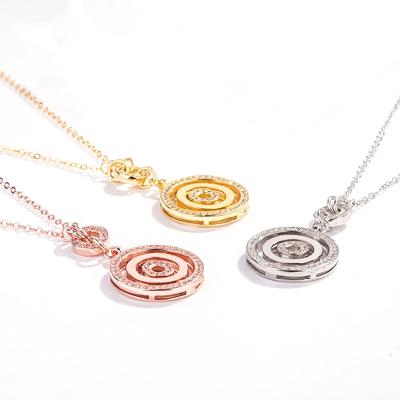 China CLASSIC Silver Lady of Luck Necklace S925, Custom Charm Rotating Disc Pendant Necklace for sale