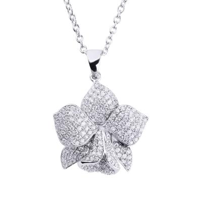 China FASHIONABLE 200 CZ Mold Free Silver Enamel Flower Charm Pendant for sale