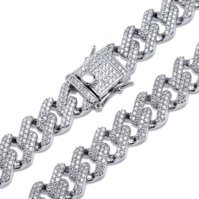 China Nickel And Lead Free Gold Plating Zircon Hip Hop Cuban Chain Bracelet Jewelry For Men for sale