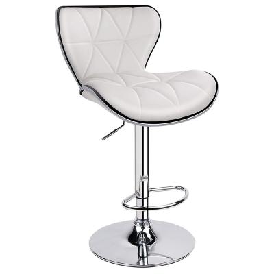 China 360 Degree Rotating Modern Chair White Color Custom Barstool Ergonomic Chair Barstools Hot Selling Black Leather Ergonomic Bar With Footrest for sale