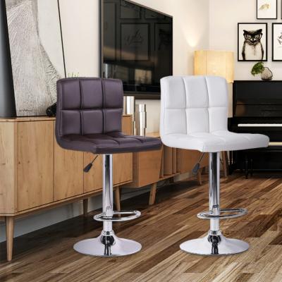 China 360 Degree Rotating Folding Six-Grid Swivel Classic Square Leather Adjustable Metal Bar Umpire Chair White Bar Chairs for sale