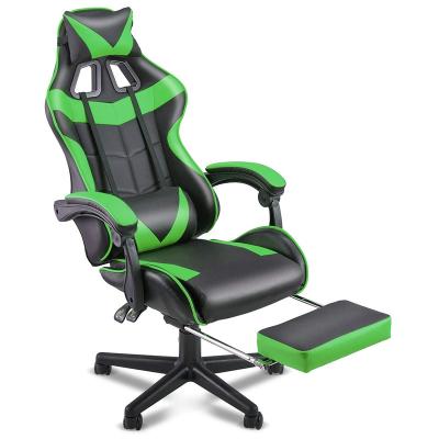 China Hot Selling Custom Computer Gaming Chair High Quality Contrast Leather Ergonomic Gaming Chair Rotation PC Gaming Chair With Footrest for sale